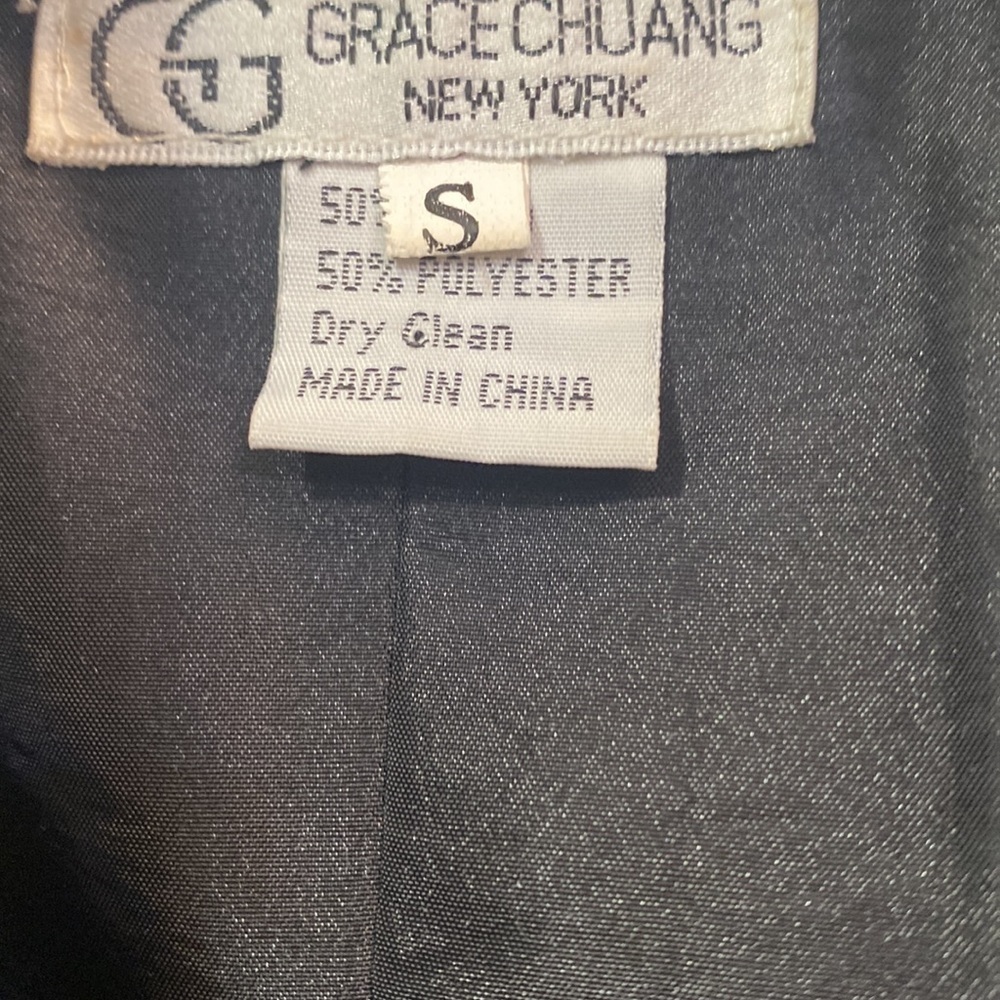 Women’s Grace Chuang Black Silk and Polyester Embroidered Jacket Size Small - Picture 5 of 8